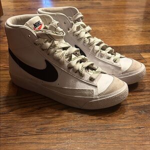 Nike High-Top Sneakers in Cream and Black